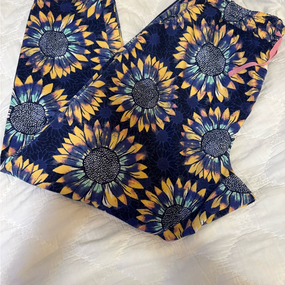 LuLaRoe Yellow and Blue Patterned Jax joggers